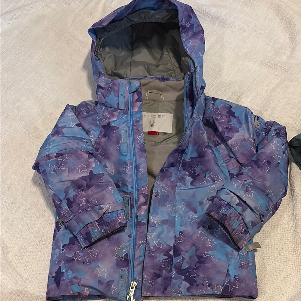 Spyder Purple Raincoat Hooded Weather-Resistant